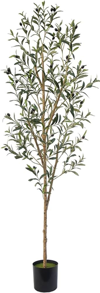 TDIAOL Artificial Olive Tree 6FT（72in） Tall Faux Olive Trees Indoor with Realistic Leaves and... | Amazon (US)