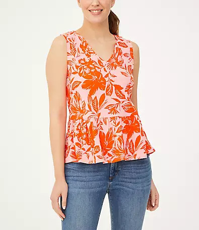 LOFT Floral Peplum Tank Top | LOFT Outlet