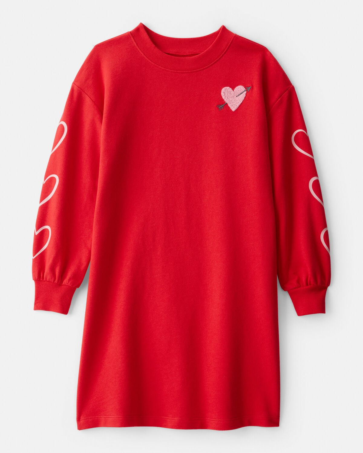 Girls Heart French Terry Dress - Red | Carter's Inc