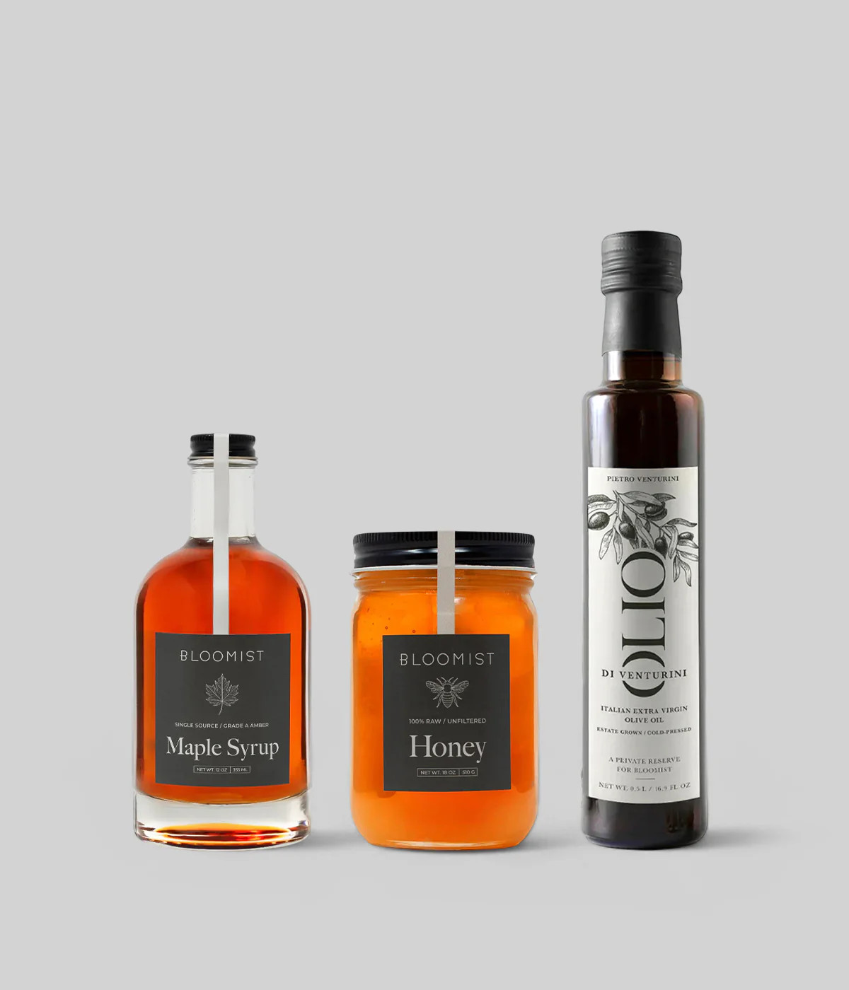 Housewarming Gift Set | Italian Olive Oil, Unfiltered Honey & Maple Syrup | Bloomist, Inc