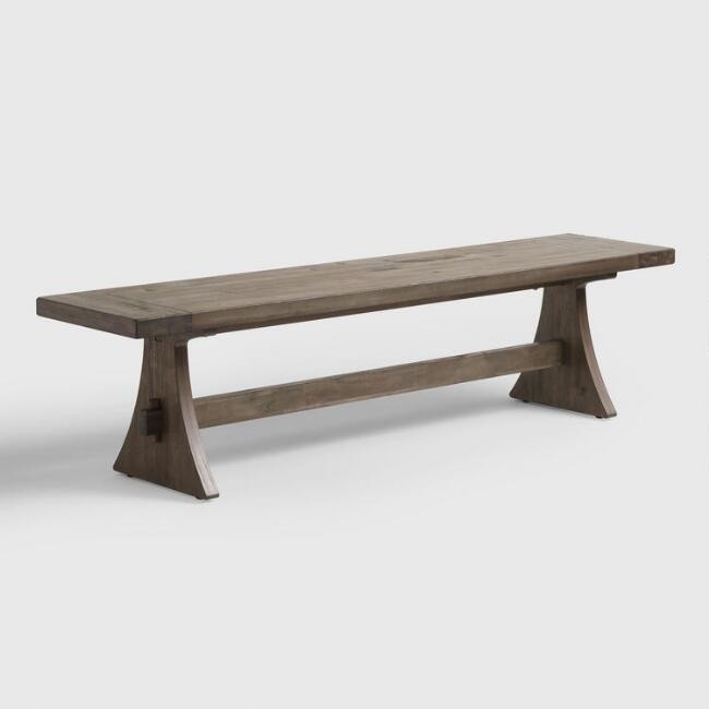 Rustic Wood Brinley Dining Bench | World Market