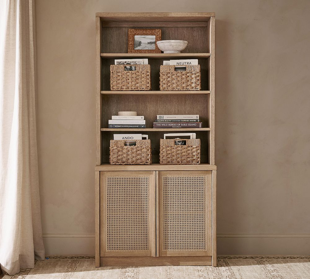 Marina Cane Tall 2-Piece Storage Shelf (36") | Pottery Barn (US)