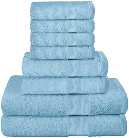 Amazon.com: Elvana Home 8 Piece Towel Set 100% Ring Spun Cotton, 2 Bath Towels 27x54, 2 Hand Towe... | Amazon (US)