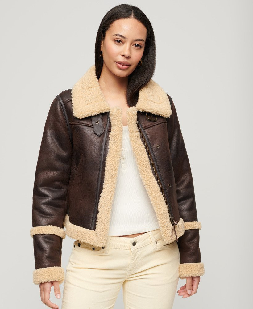 Faux Shearling Crop Jacket | Superdry (UK)