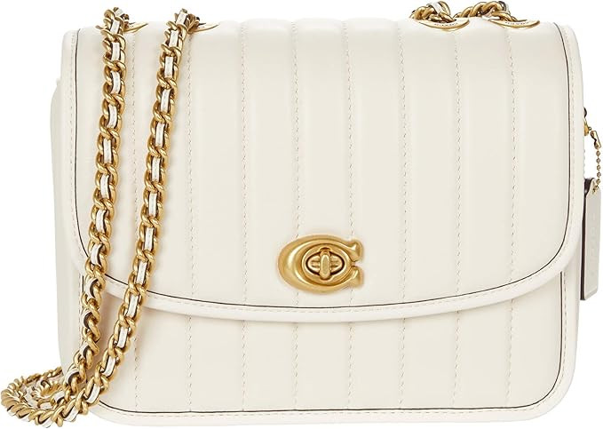 COACH Quilted Leather Madison Shoulder Bag Chalk One Size | Amazon (US)