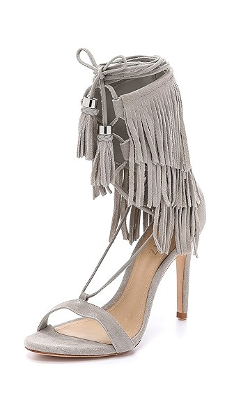 Schutz Kija Suede Fringe Sandals - Ciment | Shopbop