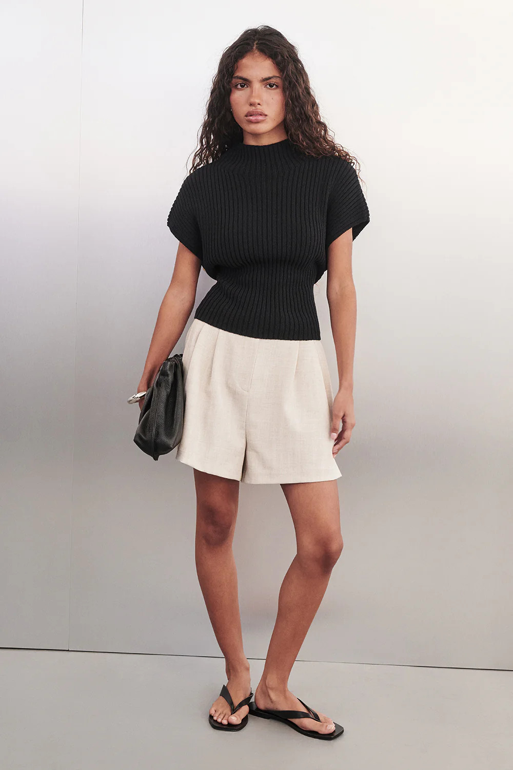 DELLA BLACK KNIT TOP | DISSH