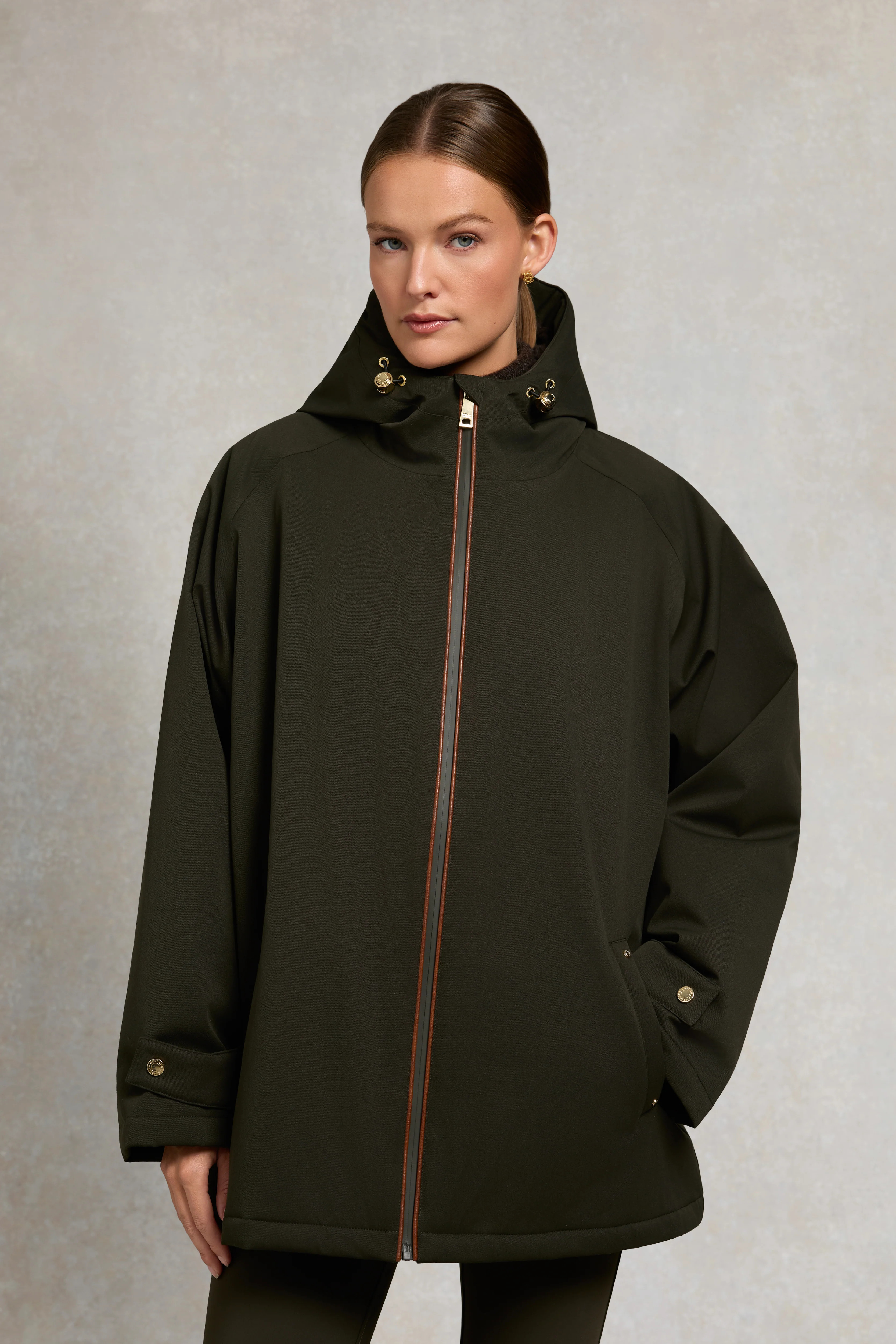 One-Size Waterproof Jacket (Khaki) | Holland Cooper
