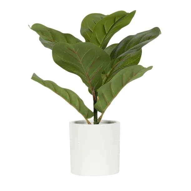 Mainstays 12.2" Artificial Fiddle Fig, Green - Walmart.com | Walmart (US)