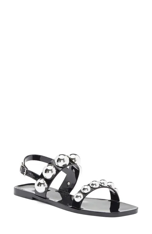 Jeffrey Campbell Gum-Drop Jelly Sandal in Black Silver at Nordstrom, Size 9 | Nordstrom