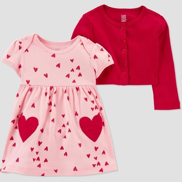 Baby Girls' 2pc Hearts Dress Set - Just One You® made by carter's Pink/Red | Target