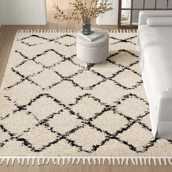 Francisco Geometric Charcoal/Beige Area Rug | Wayfair North America