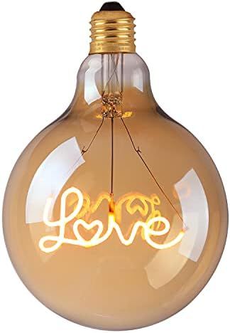 LED Love Decorative Light Bulbs,G40 Oversized Globe Edison Light Bulbs,2200k Warm Light 3w Equivalen | Amazon (US)