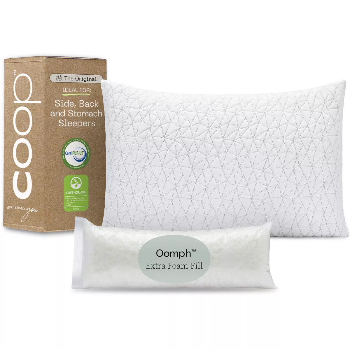 Coop Home Goods Original Adjustable Pillow, King Size Bed Pillows for Sleeping, Cross Cut Memory ... | Target