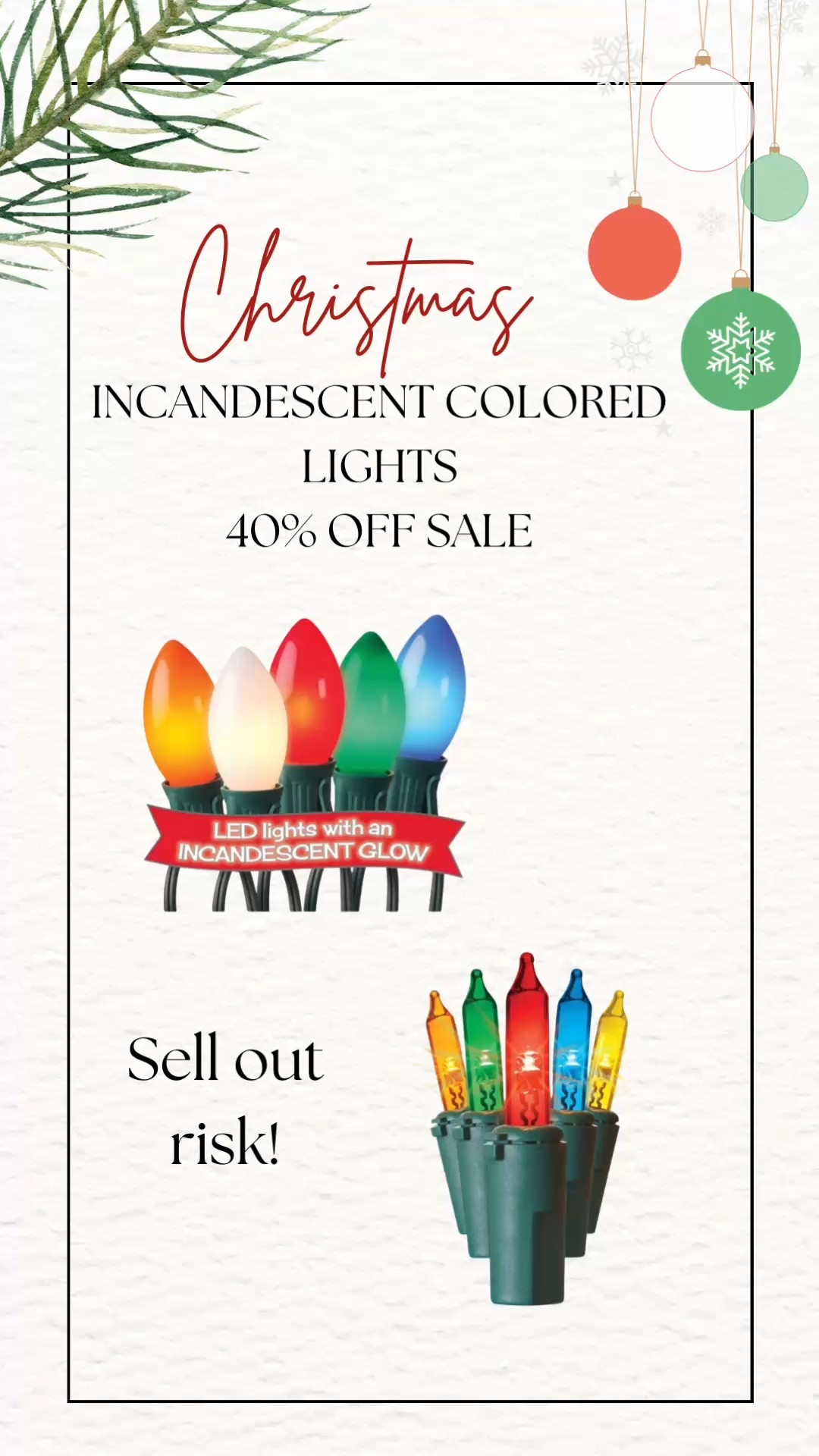 Christmas Sylvania incandescent light on sale for 40% off st Target! 

#LTKHome #LTKHoliday #LTKSeasonal
