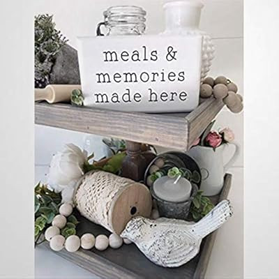 BYRON HOYLE Meals and Memories Made Here Mini Wood Sign Small Kitchen Tiered Tray Sign Rae Dunn I... | Amazon (US)