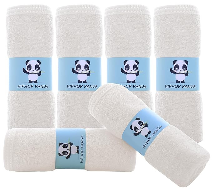 HIPHOP PANDA Baby Washcloths, Rayon Made from Bamboo - 2 Layer Ultra Soft Absorbent Newborn Bath ... | Amazon (US)