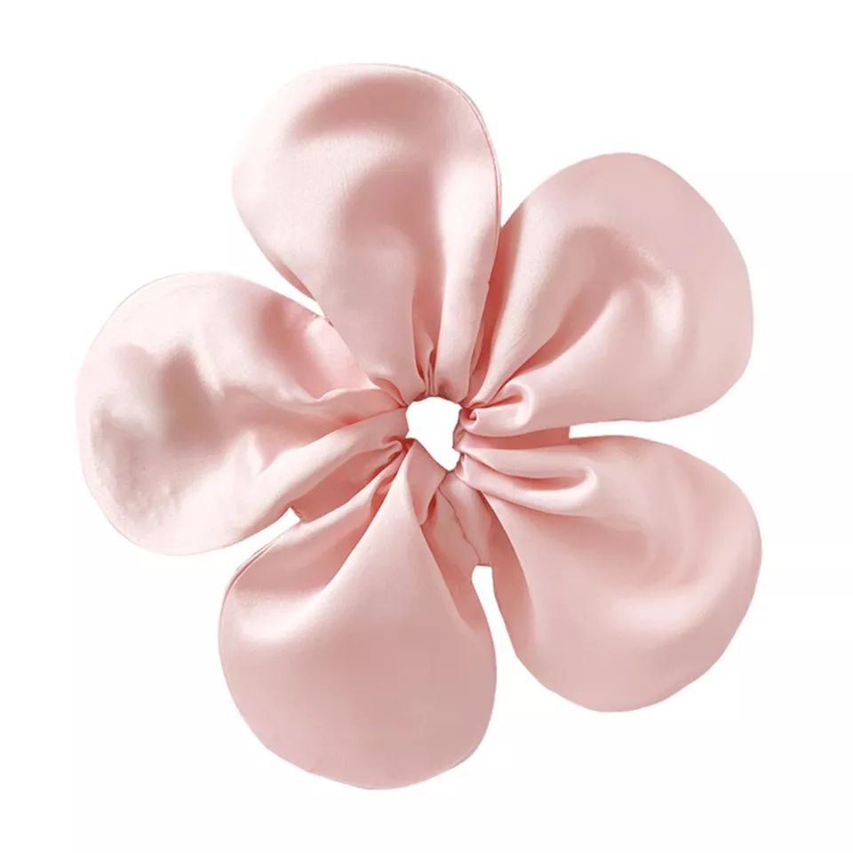 Large Flower Shape Satin Scrunchies Oversize Thick Elastic Fluffy Hair Ties 1PC  | eBay | eBay UK