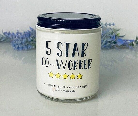 Five Star Co-worker  Fun Candles  Coworker Gift  Coworker | Etsy | Etsy (US)