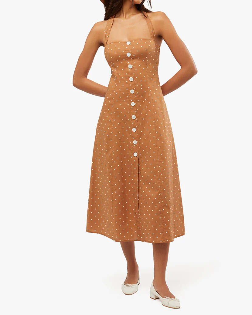 Halter Micro Polka Dot Button Up Midi | We Wore What