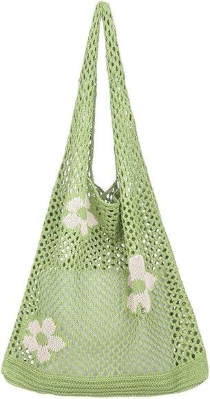 Ovida Crochet Tote Bag Mesh Beach Bag Fairycore Hobo Bag Fairy Grunge Aesthetic Shoulder Bag Y2k Pur | Amazon (CA)
