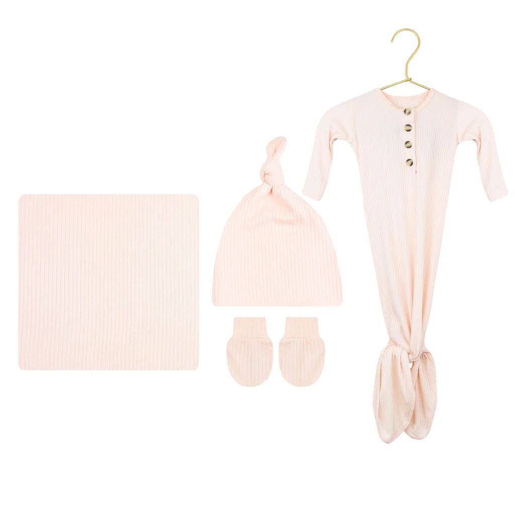 Rosie Ribbed Newborn Hat Bundle (Gown) | Lou Lou & Company