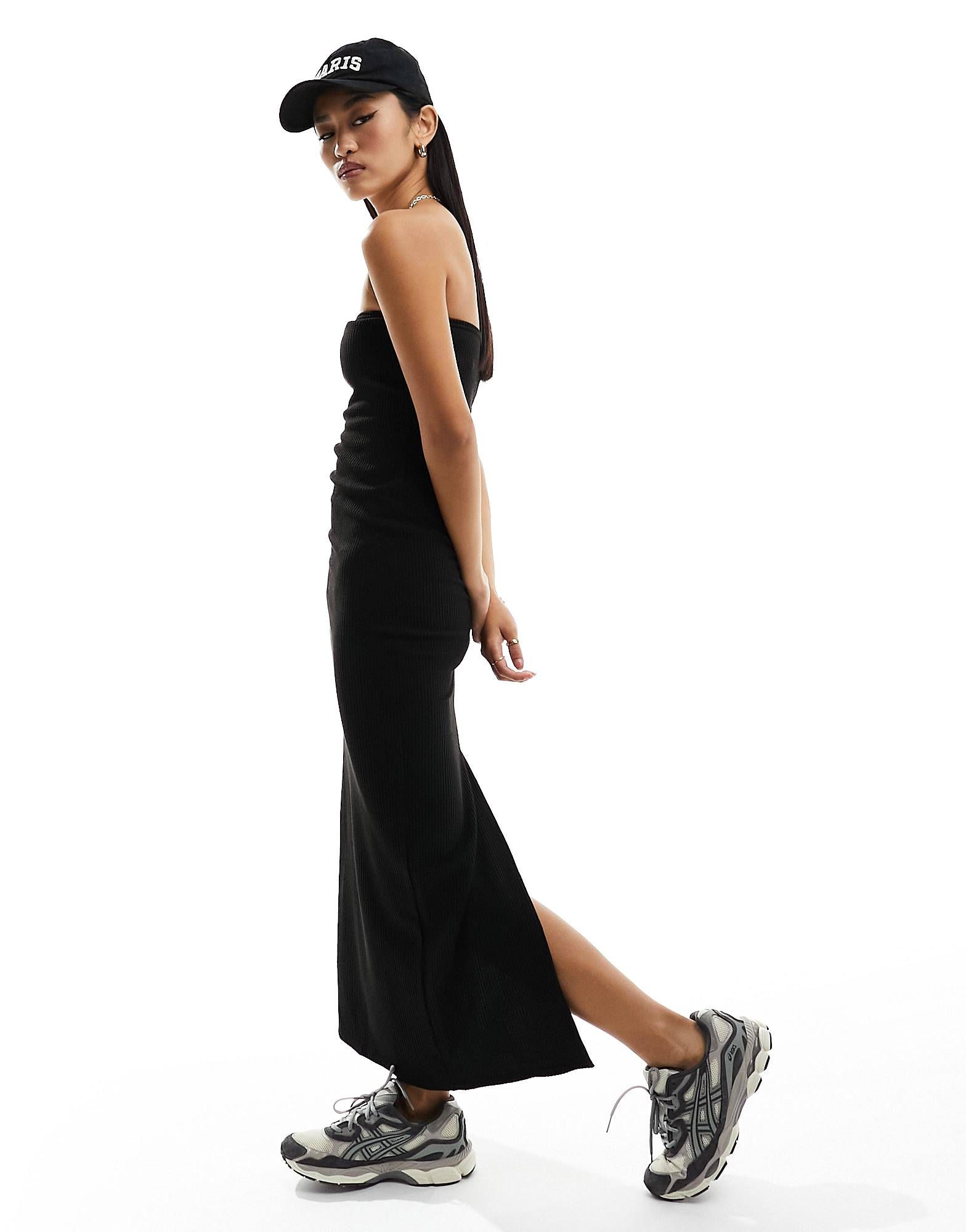 New Look bandeau midaxi dress in black | ASOS (Global)