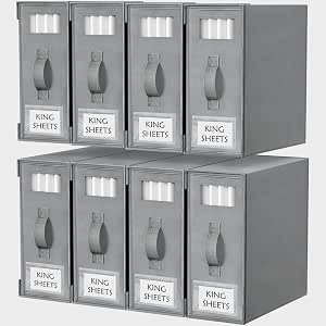 Bed Sheet Organizers and Storage, 8 Pack Foldable Linen Closet Organizer Box \u2013 Bedding Holde... | Amazon (US)
