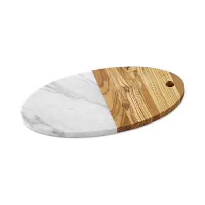 Olivewood & White Marble Oval Board | Williams-Sonoma