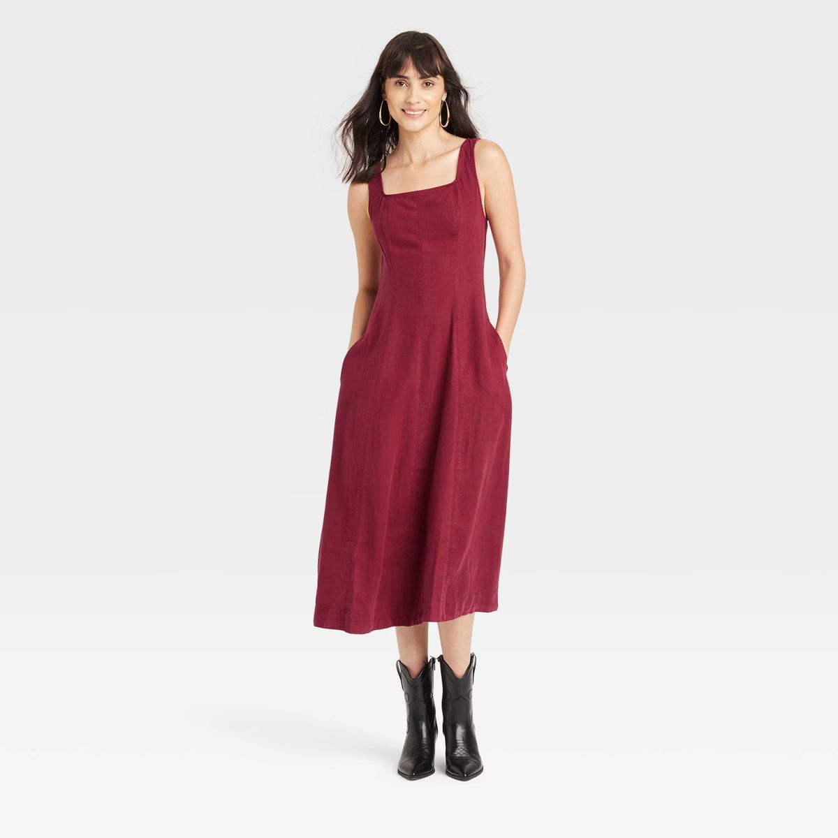 Women's Fit & Flare Midi A-Line Dress - Universal Thread™ | Target