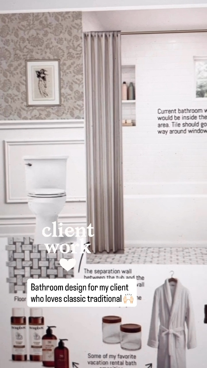Working on this small bathroom design for my client who loves a classic traditional home design style. 🙌🏻

#bathvanity #flooring #tile #home #decor #neutral 

#LTKmorningroutine #LTKSaleAlert #LTKHome