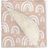 Baby Girl Blanket, Nursery Bedding, Girl Bedding Minky Blanket Sherpa Fleece Rainbow Nursery, Pale P | Etsy (US)