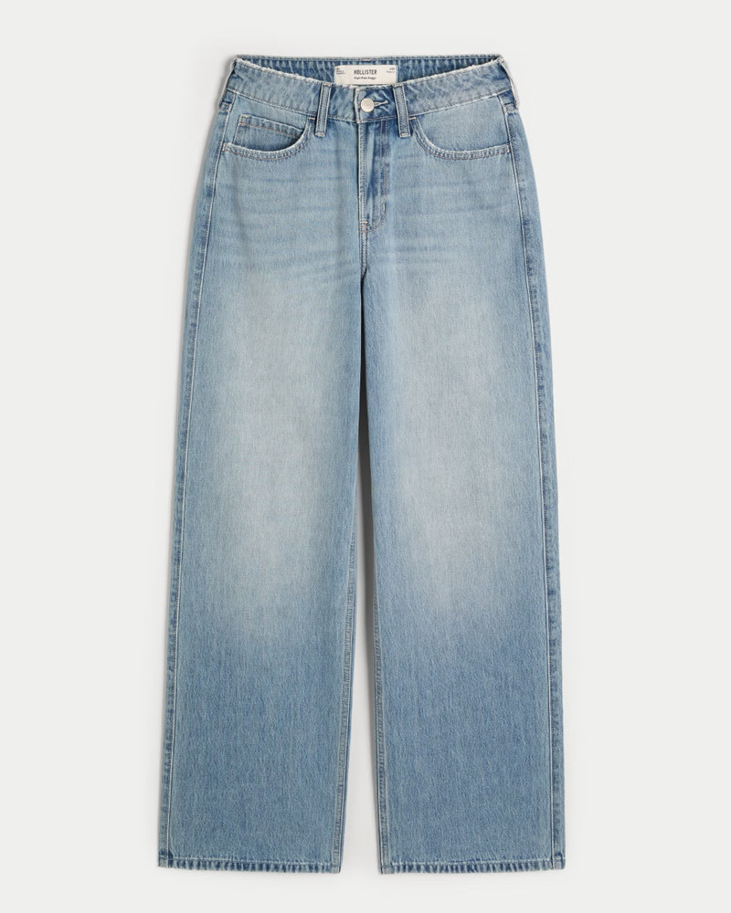 Women's High-Rise Medium Wash Baggy Jeans from Hollister | Hollister (US)