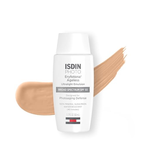 ISDIN Eryfotona Ageless Tinted Mineral Sunscreen for Face, SPF 50 Zinc Oxide Formula Helps Repair Sun Damage, 1.7 Fl.Oz. Travel-Size Tube, Water Resistant and Non-comedogenic | Amazon (US)