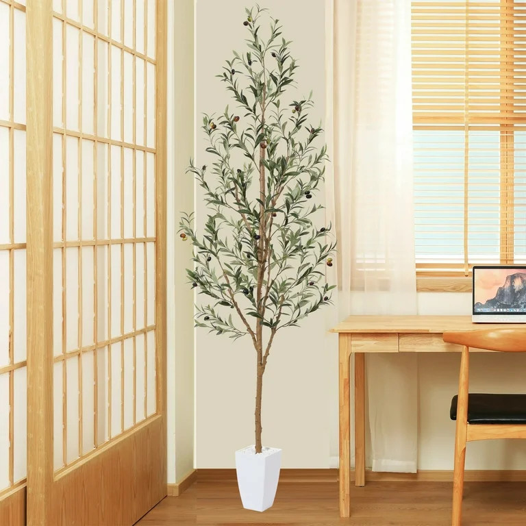 7FT Artificial Olive Tree in Planter, Indoor Outdoor Artificial Olive Plants, 12 lb, DR.Planzen | Walmart (US)