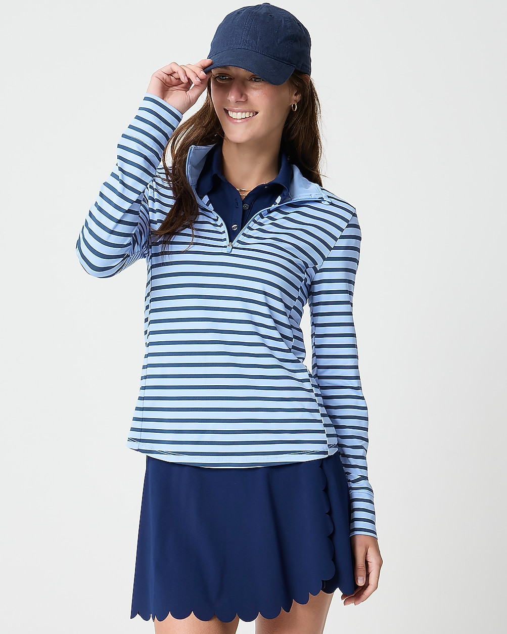 Striped performance quarter-zip | J.Crew Factory