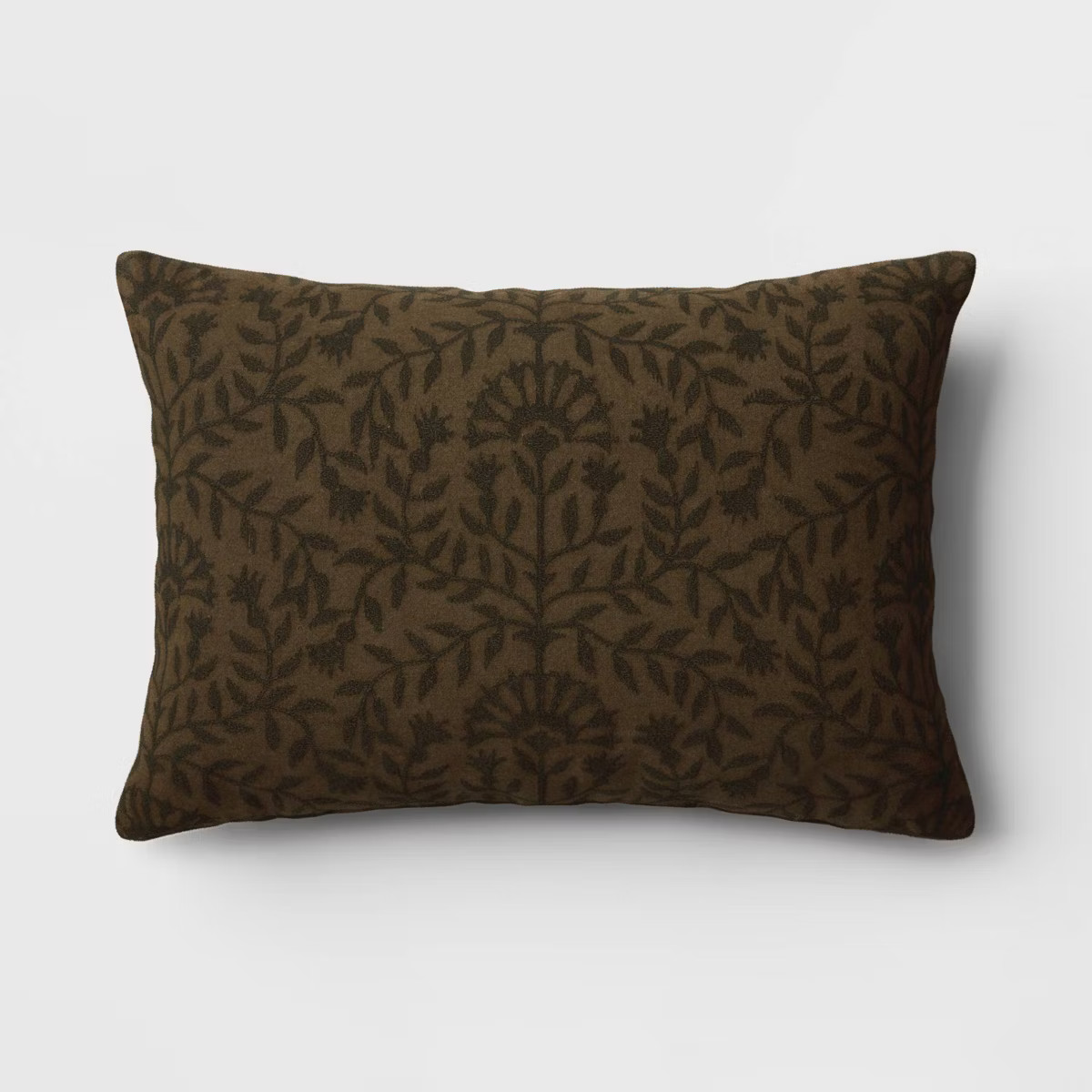 Embroidered Floral Throw Pillow Dark Green - Threshold™ | Target
