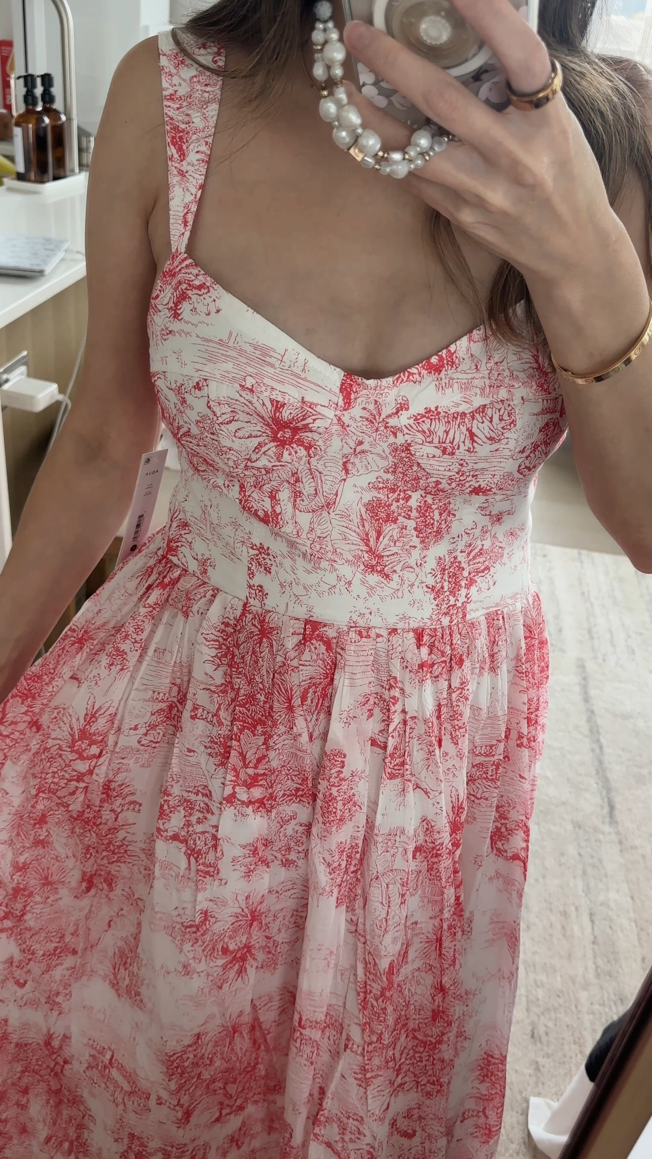 Pink toile dress on sale 

#LTKTravel #LTKSaleAlert #LTKVideo