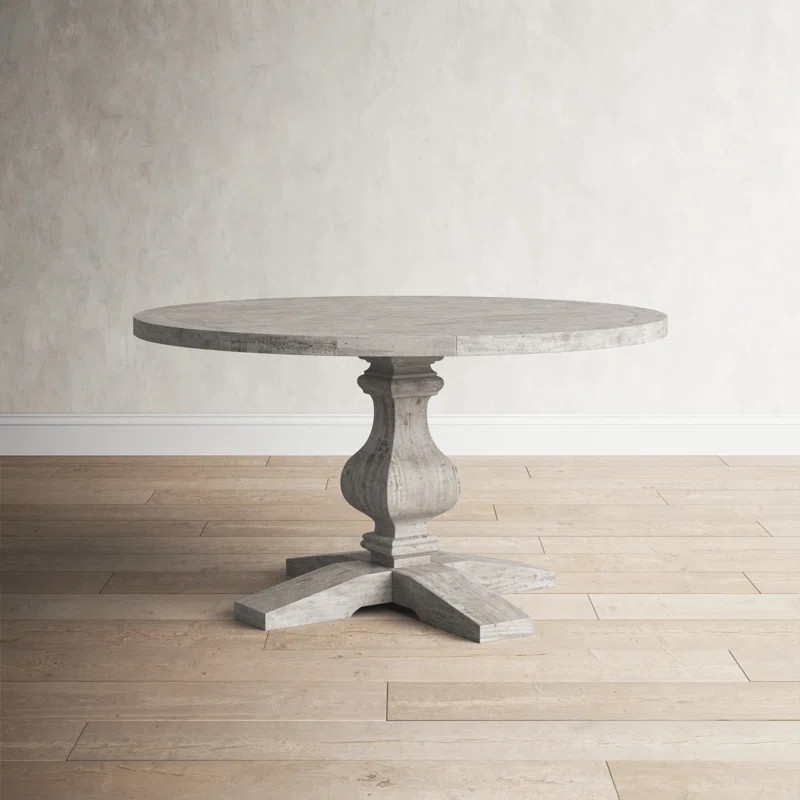 Argene 55'' Pine Solid Wood Pedestal Dining Table | Wayfair North America