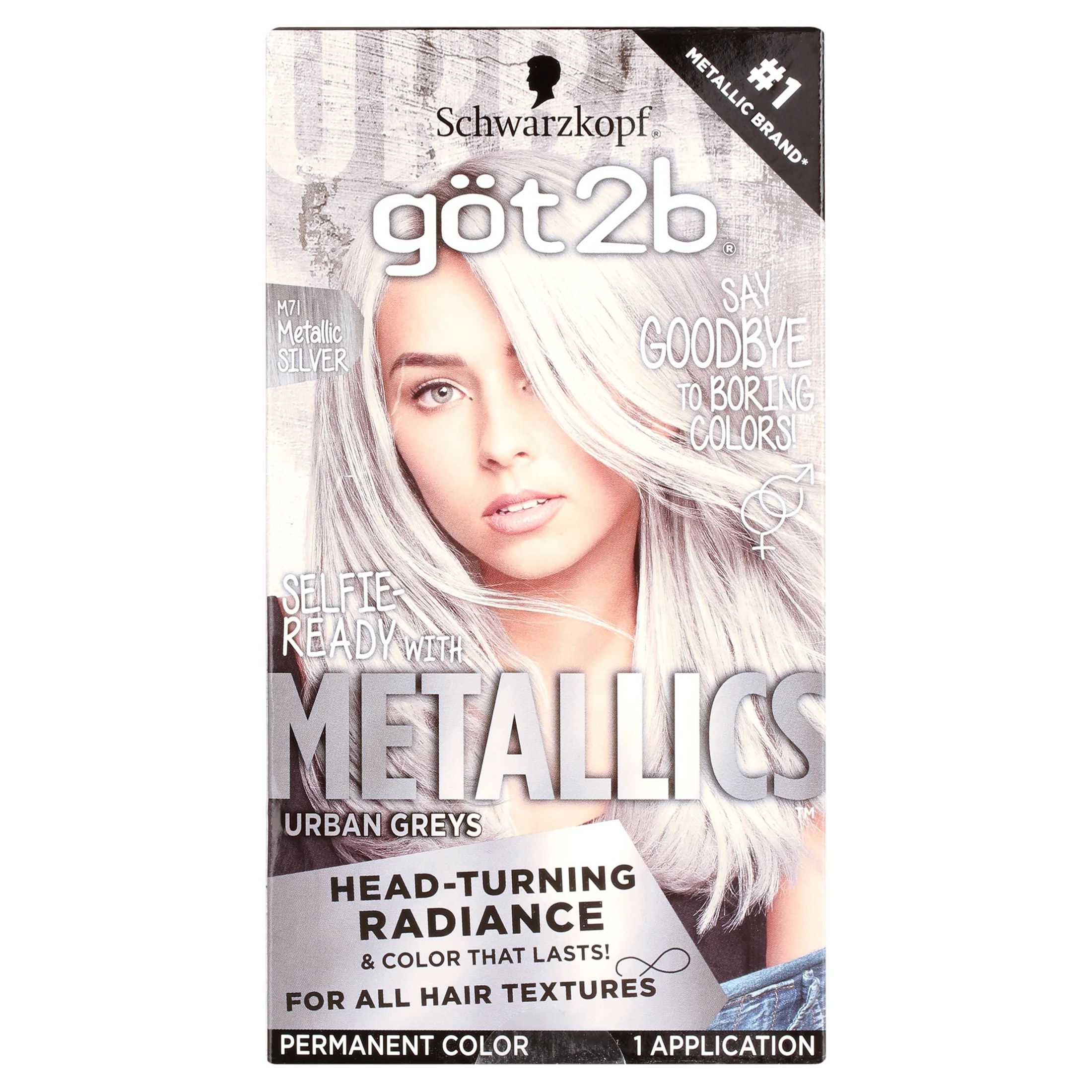 Schwarzkopf Got2b Metallics Permanent Hair Color, M71 Metallics Silver | Walmart (US)