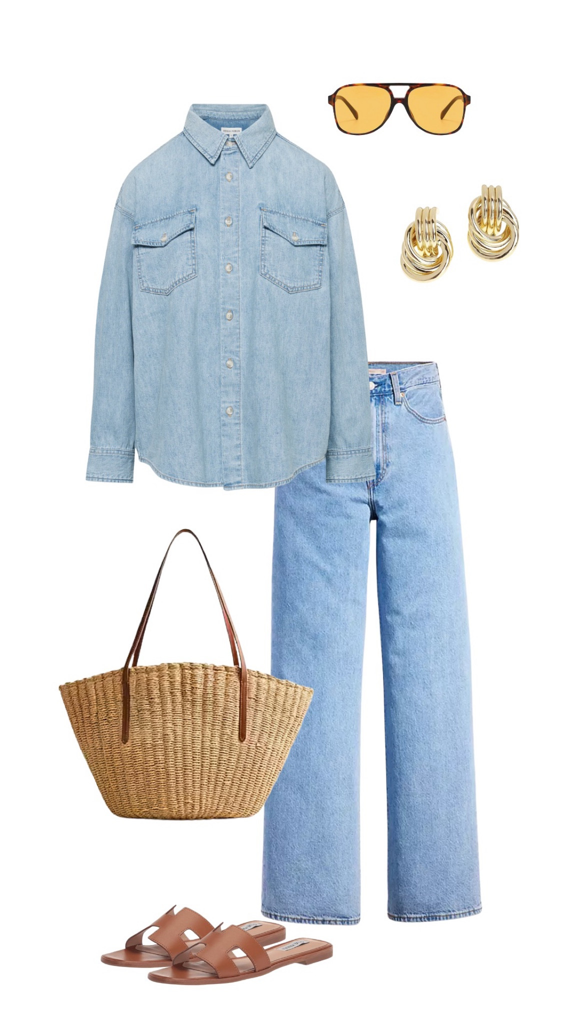All denim outfit, tote bag, Steve Madden sandals, Amazon sunglasses, Amazon jewelry 

#LTKItBag #LTKStyleTip #LTKShoeCrush