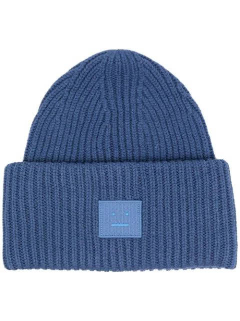 Acne Studios face-patch Knitted Beanie - Farfetch | Farfetch (UK)