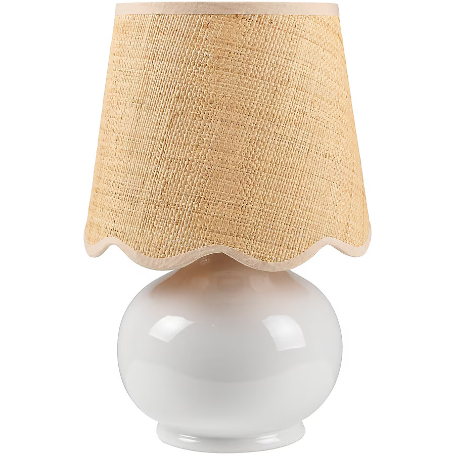 Livabliss Stella Diminuta 13.8-in White On/Off Switch Table Lamp with Cotton Shade | Lowe's