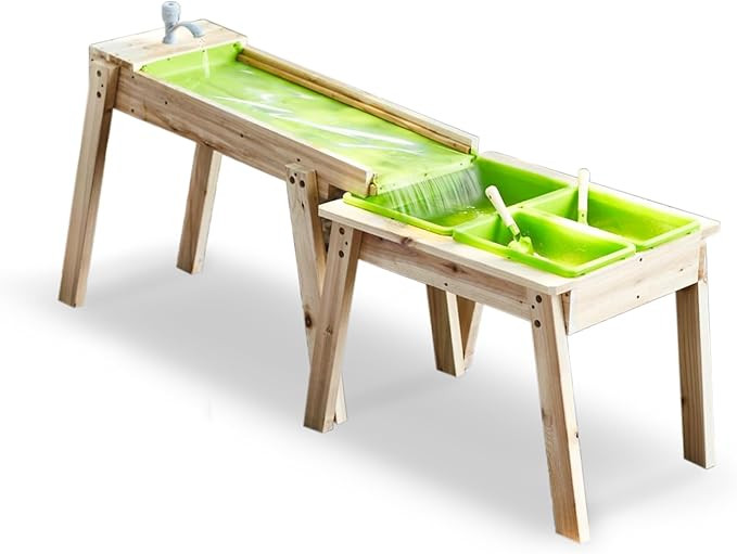 Kids 3 Sets Rushing River Falls Sensory Table, Wood Sand Table Playset for Kids, Outdoor Wooden T... | Amazon (US)