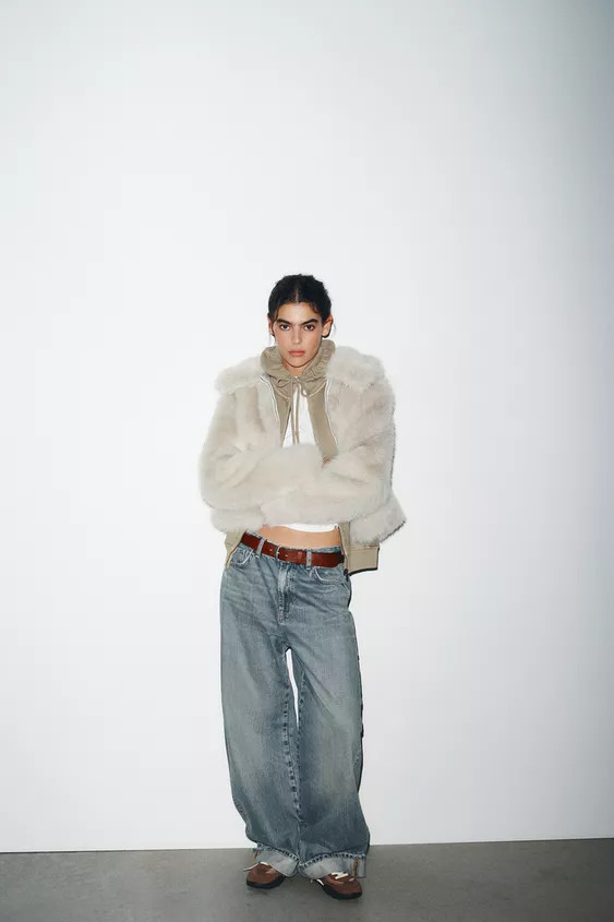 SHORT FAUX FUR COAT WITH ZIP | Zara UK