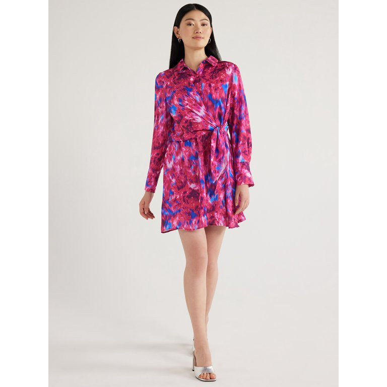 Scoop Women’s Mini Dress with Side Tie, Sizes XS-XXL | Walmart (US)