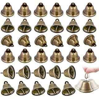 MCPINKY Craft Bells, 34PCS Bronze Jingle Bells Vintage Bells (1.7" X 1.5") Small Brass Bells with... | Amazon (US)