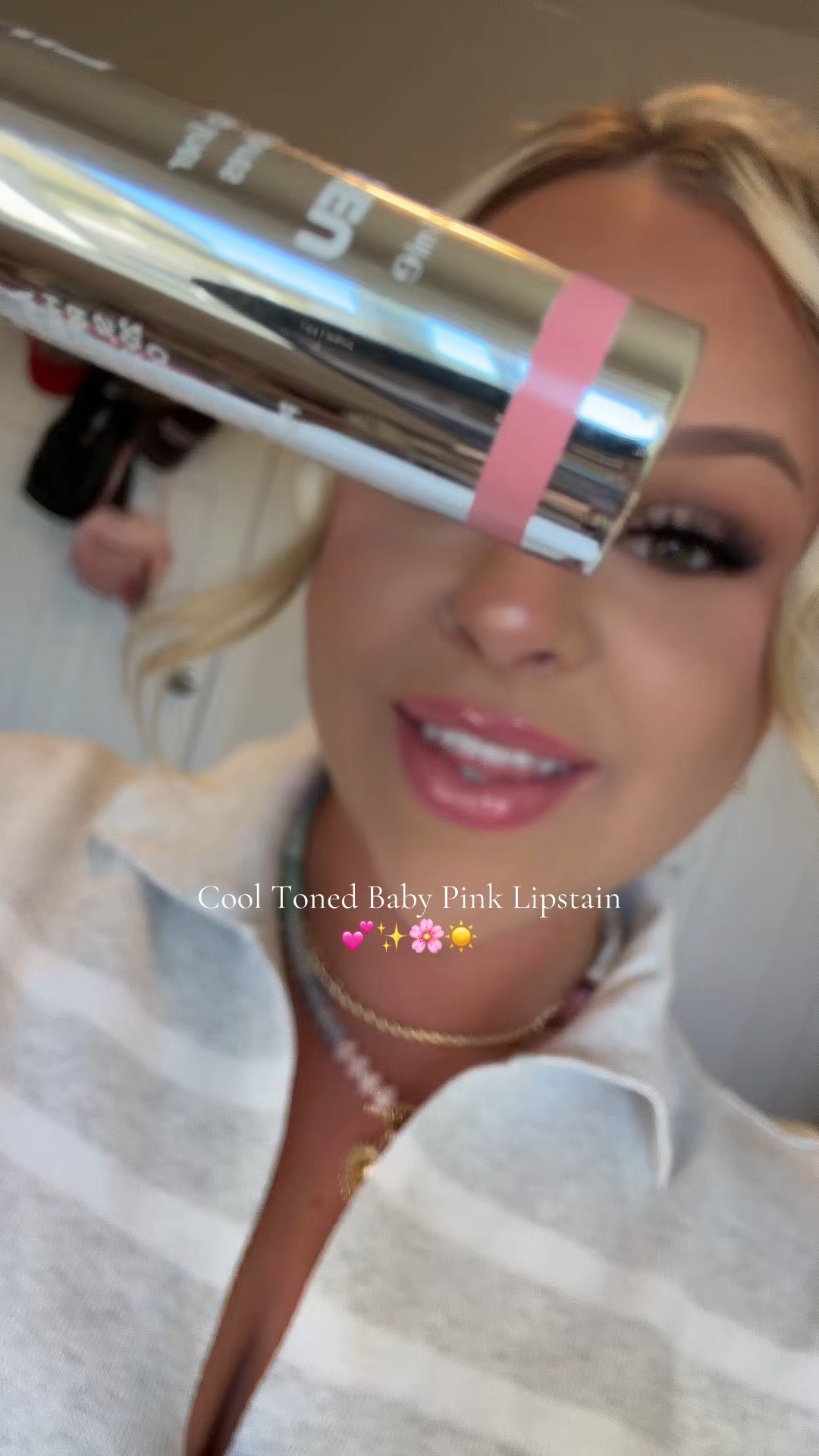 The prettiest baby pink Lipstain 🩷✨ in the shade “first bloom”!