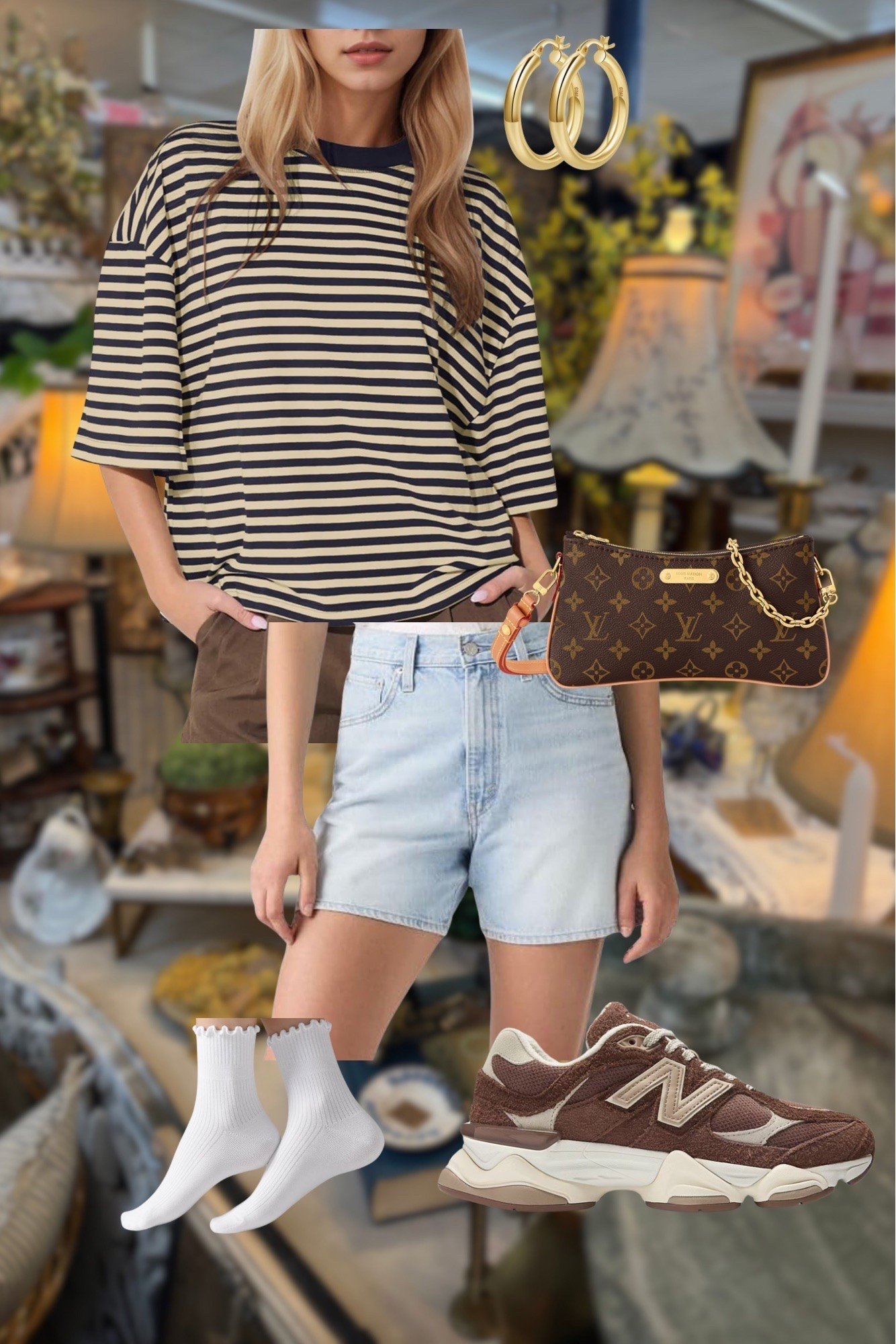 Ootd inspo for antiquing👟📻🕰️🕯️



#springstyle #summerstyle #casualstyle #casualoutfit #casuallook #newbalance #nb #9060s #comfysneakers #rufflesocks #louisvuitton #levis #levishorts #midshorts #stripedtee #amazon #amazonstyle #amazonfashion #outfitplanning

#LTKdayinmylife #LTKootd #LTKSeasonal
