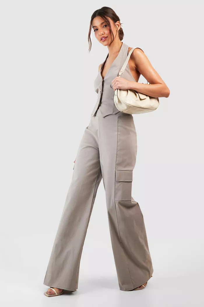 Super Stretch Halter Vest & Cargo Pants | boohoo (US & Canada)
